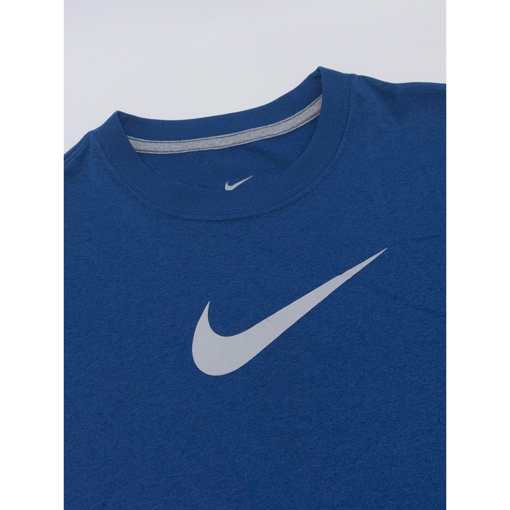 Nike Kids Dri-FIT Royal Blue Heather Swoosh Graphic Athletic T-Shirt Large L